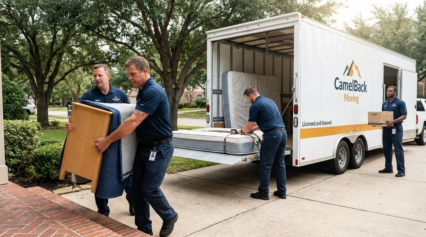 Crew loading residential truck for cross-state move from Marlton, NJ